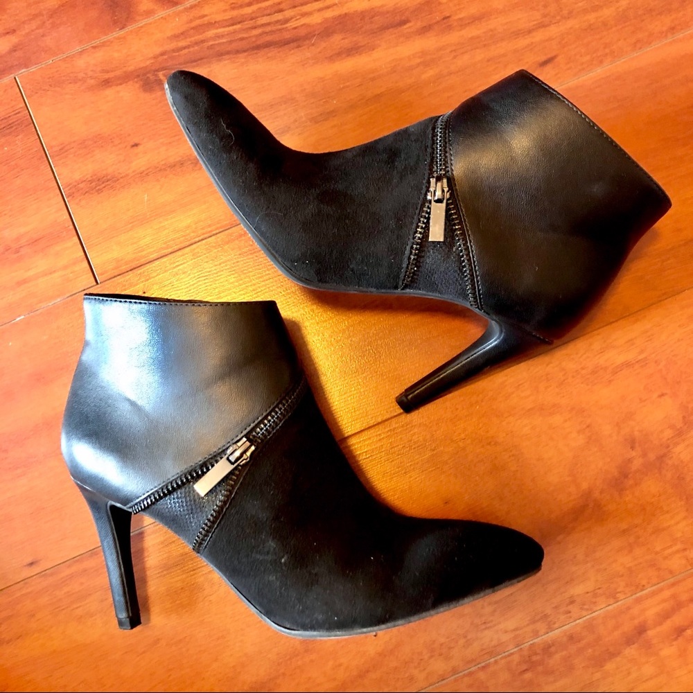 Black Zipper detail Booties